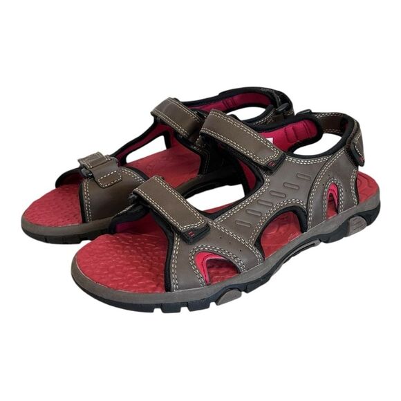 Eddie Bauer | Boys Nugget Brown Hook and Latch Strappy Sandals 6M - Picture 3 of 8